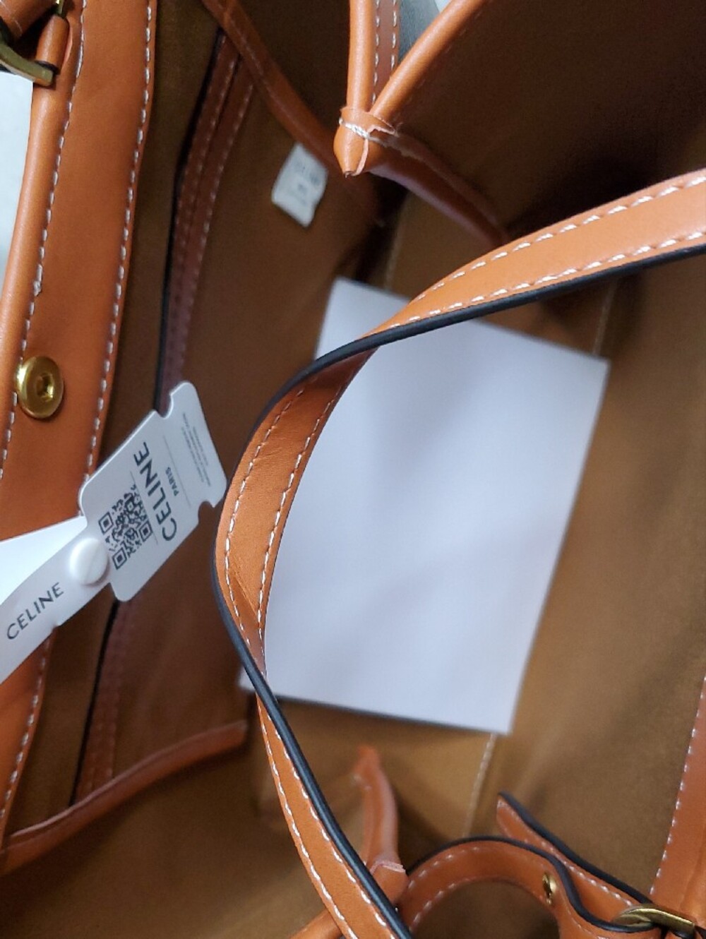 Celine Brown Canvas Monogram Tote with Tan Trim - Picture 6 of 11